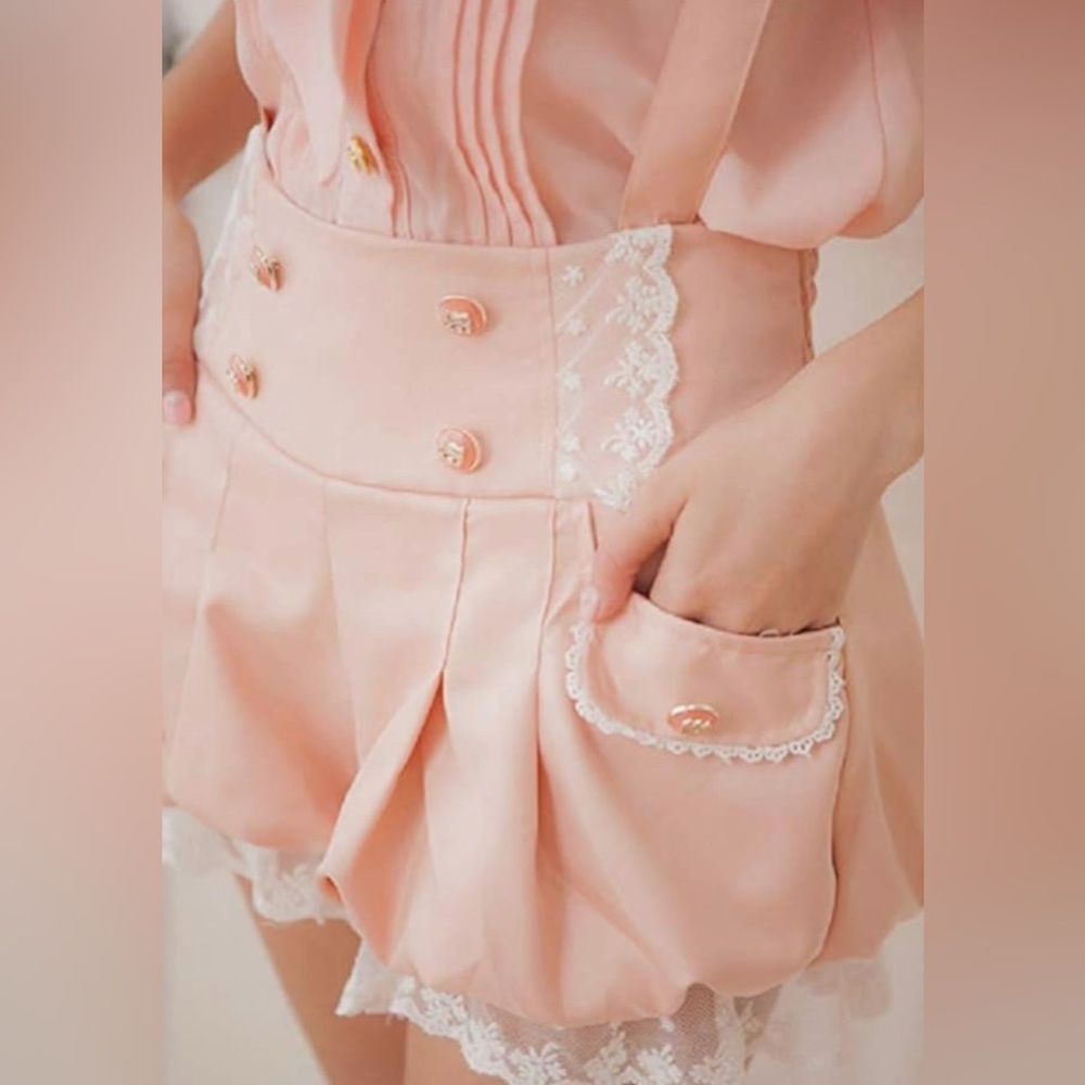 Kawaii Girls Lolita Suspender Lace Pumpkin Shorts, Sz S/M